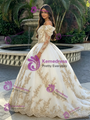 White Tulle Off The Shoulder Quinceanera Dress