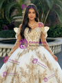 White Tulle Off The Shoulder Quinceanera Dress