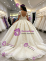 White Tulle V-neck Short Sleeve Appliques Quinceanera Dress