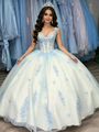 White Tulle Appliques Straps Quinceanera Dress