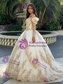 White Tulle Off The Shoulder Appliques Quinceanera Dress