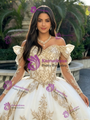 White Tulle Off The Shoulder Appliques Quinceanera Dress
