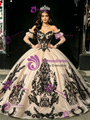 Champagne Tulle Appliques Off the Shoulder Quinceanera Dress
