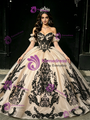 Champagne Tulle Appliques Off the Shoulder Quinceanera Dress