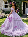 Purple Off The Shoulder Appliques Quinceanera Dress