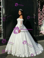 White Tulle 3D Flower Long Sleeve Quinceanera Dress