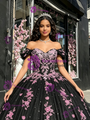 Black Tulle Off the Shoulder Appliques Quinceanera Dress