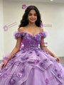 Purple Tulle Off the Shoulder Appliques Quinceanera Dress