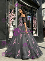 Gray Tulle Off the Shoulder Appliques Quinceanera Dress