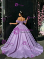 Purple Tulle Off the Shoulder Quinceanera Dress
