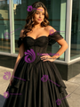 Black Tulle Off the Shoulder Quinceanera Dress