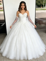 White Tulle Strapless Appliques Quinceanera Dress
