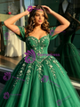 Green Tulle Off the Shoulder Beading Quinceanera Dress