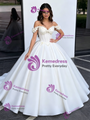 White Off the Shoulder 3D Flower Quinceanera Dress