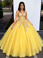 Yellow Tulle Off the Shoulder Quinceanera Dress