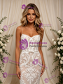 Sexy White Mermaid Lace Straps Wedding Dress