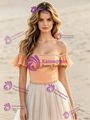 Chamapgne Tulle Off the Shoulder Beading Wedding Dress