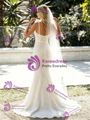 Sexy White Mermaid Lace Straps Wedding Dress