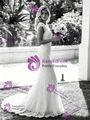 White Mermaid Lace Backless Wedding Dress