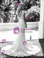 White Mermaid Lace Backless Wedding Dress