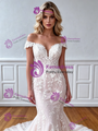 Sexy White Mermaid Lace Off Shoulder Wedding Dress