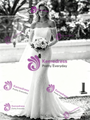 White Mermaid Lace Long Sleeve Wedding Dress