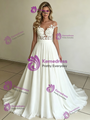 Beach White Chiffon Lace Wedding Dress