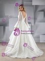 White Long Sleeve Square Neck Wedding Dress