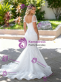 White Mermaid Tulle Lace Appliques Wedding Dress