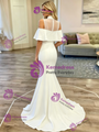 White Mermaid High Neck Wedding Dress