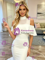 White Mermaid High Neck Wedding Dress