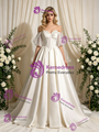 Ivory Satin Strapless Beading Wedding Dress
