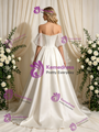 Ivory Satin Strapless Beading Wedding Dress