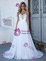 Simple White Chiffon Strapless Wedding Dress