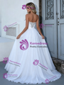 Simple White Chiffon Strapless Wedding Dress