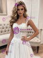 Fashion White Tulle Lace Straps Wedding Dress