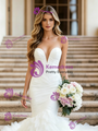 White Mermaid Tulle Strapless Pleats Wedding Dress