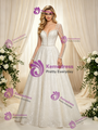 White Sequins Long Sleeve Beading Wedding Dress