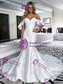 White Mermaid Satin Off The Shoulder Wedding Dress