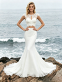 White Mermaid Two Piece Lace Wedding Dress