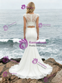White Mermaid Two Piece Lace Wedding Dress