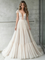 Ivory Tulle Lace V-neck Wedding Dress
