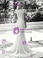 Sexy White Mermaid Lace Backless Wedding Dress