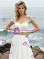 White Chiffon Lace Two Piece Wedding Dress