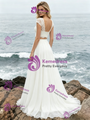 White Chiffon Lace Two Piece Wedding Dress