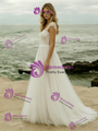 Simple White Lace Straps Wedding Dress