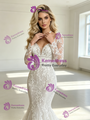 Sexy White Mermaid Tulle Appliques Wedding Dress