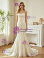 Ivory Strapless Pleats Wedding Dress