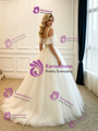 White White Tulle Straps Lace Wedding Dress