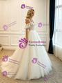 White White Tulle Straps Lace Wedding Dress